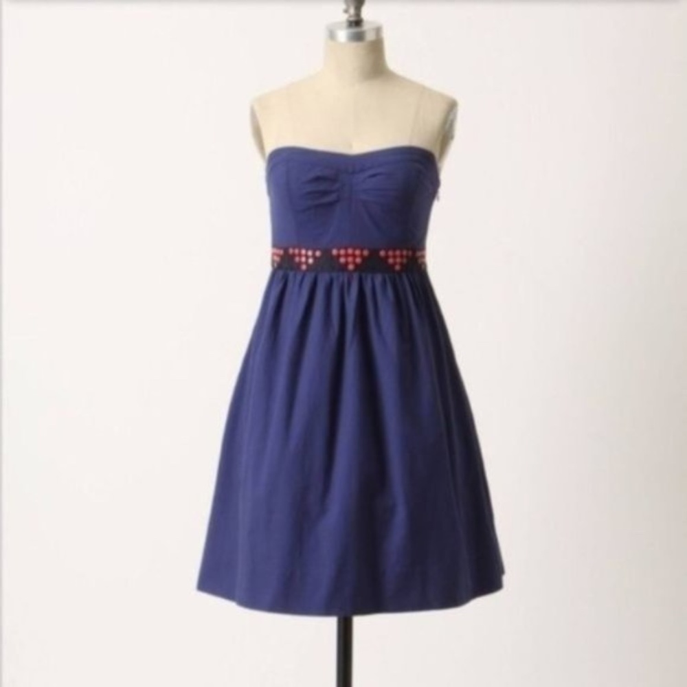 Anthropologie Floreat Fairy Cake Strapless Dress 0